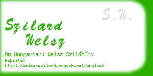 szilard welsz business card